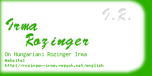 irma rozinger business card